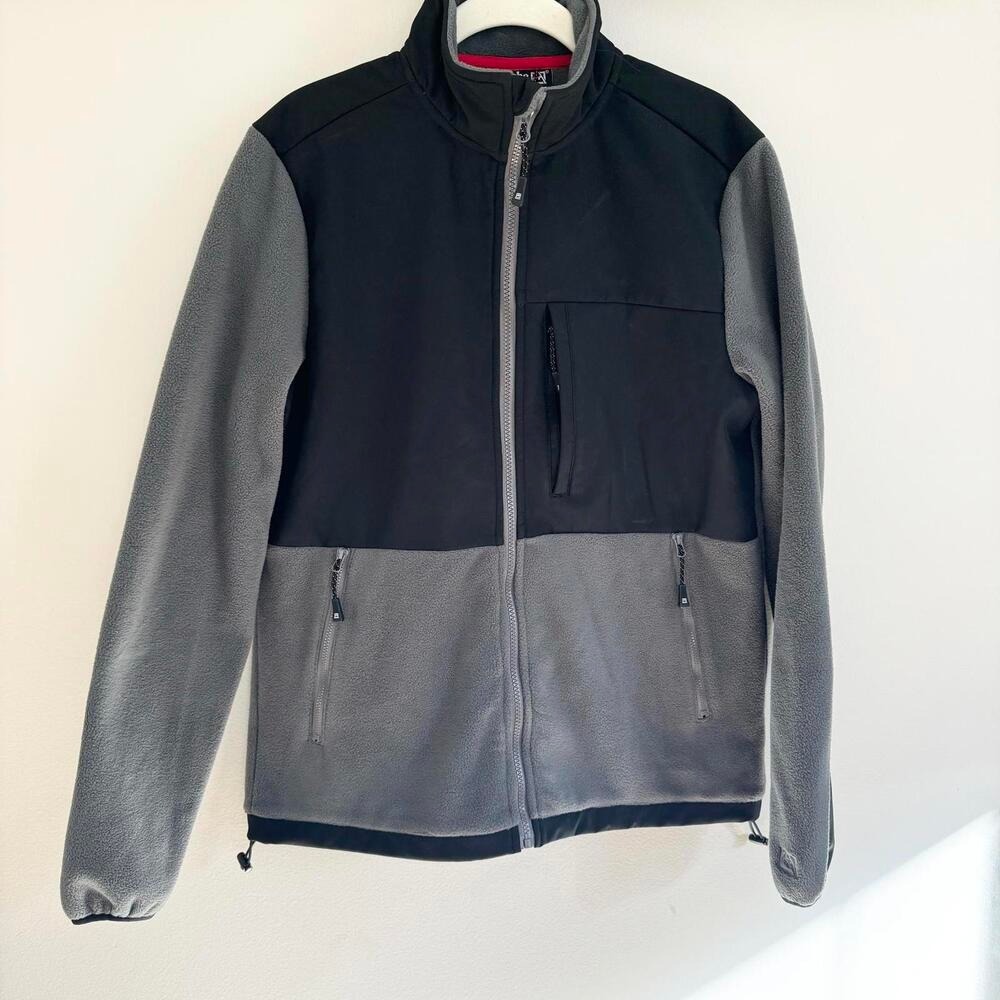 Avalanche Outdoor Supply Co Mens‎ Fleece Jacket Black Gray Full Zip Size S
